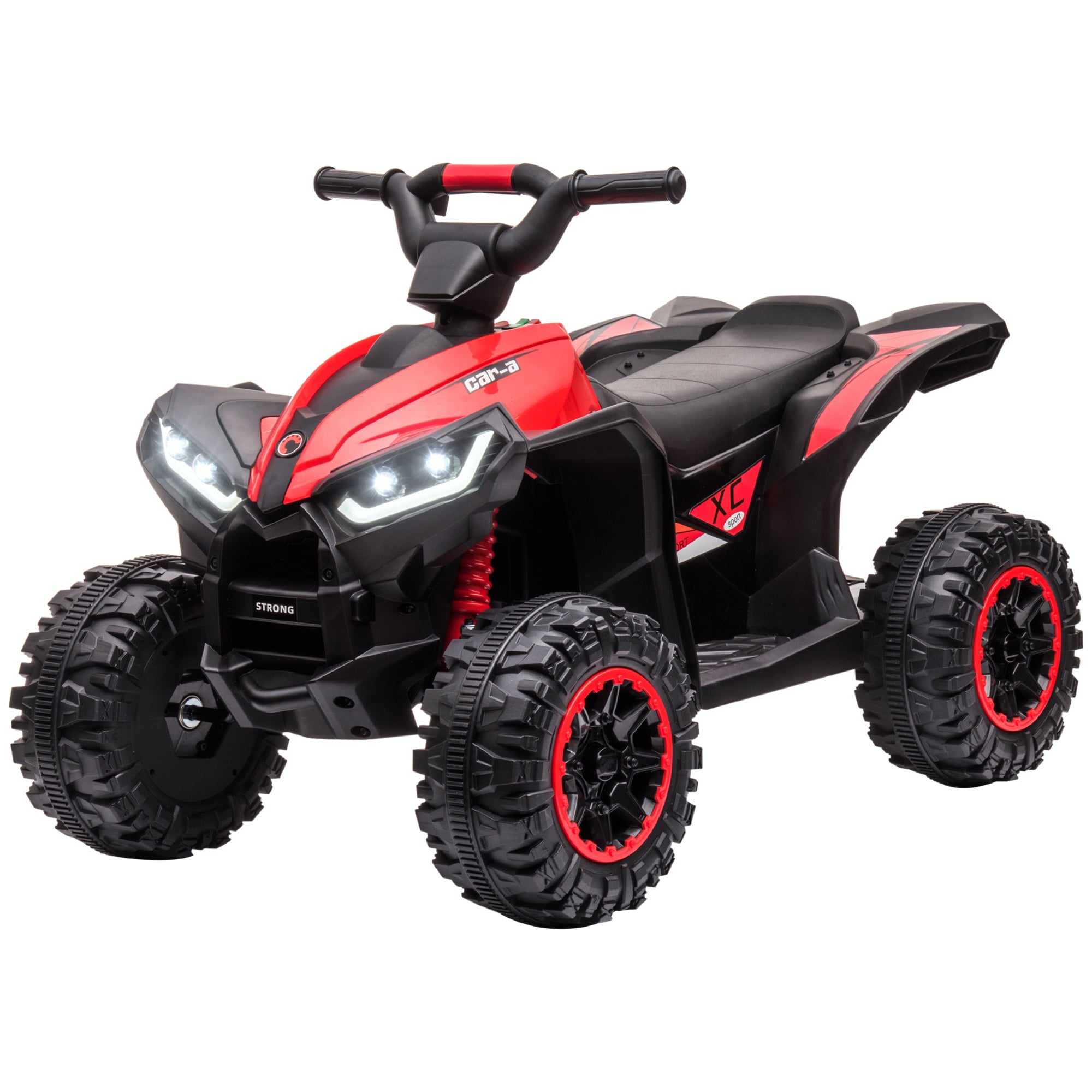 12V Ride-On Quad Bike w/ Music, Horn, for Ages 3-5 Years - Red