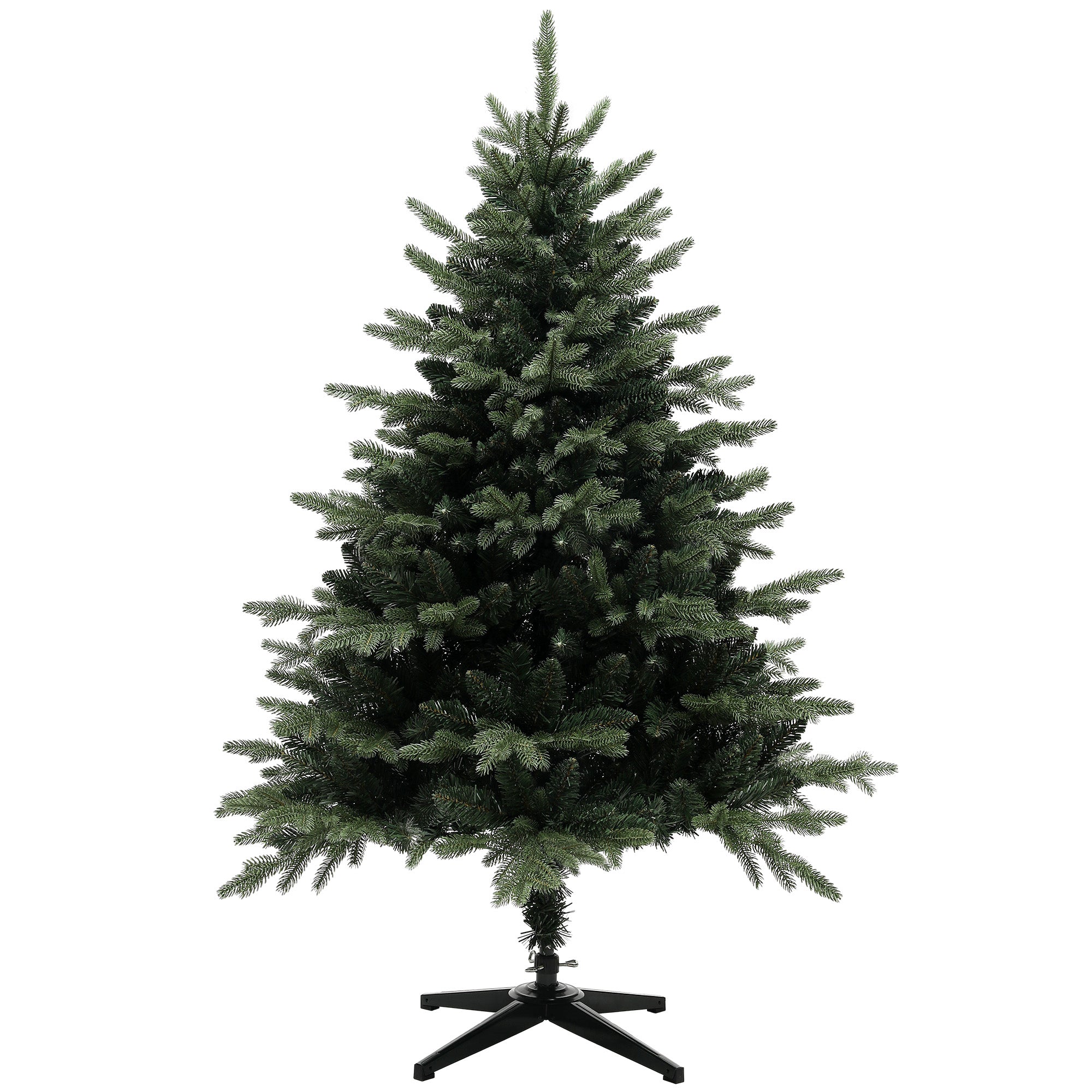 5ft Artificial Spurce Christmas Tree with 1121 Branch Tips and Foldable Steel Base, Realistic Hinged Xmas Tree, Holiday Décor for Home Office, Green