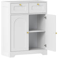 Bathroom Floor Cabinet with 2 Drawers - White