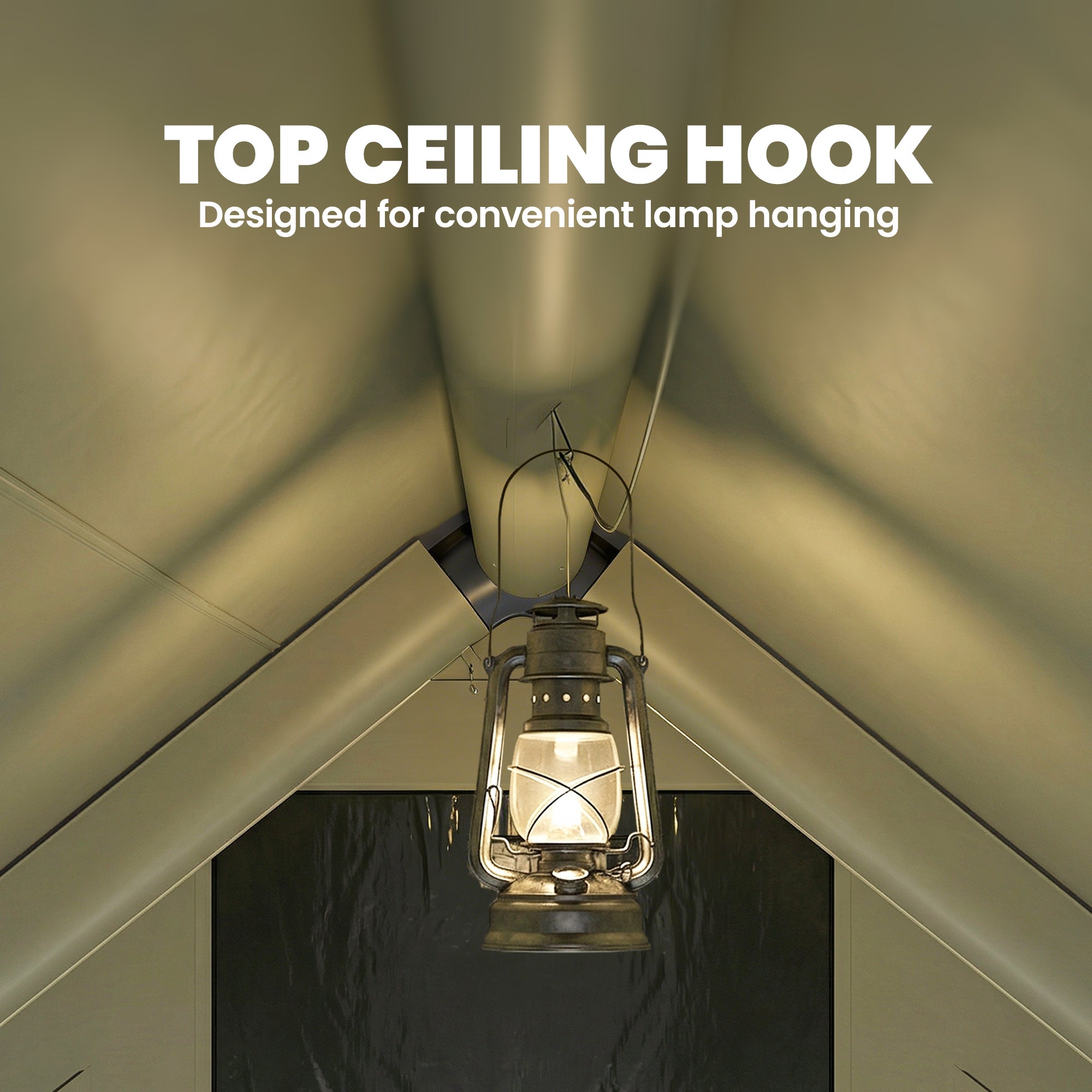 Inflatable Camping Tent with Pump and Stove Jack Hole, Luxury Inflatable Tent with Mesh Windows, Doors, Olive Green