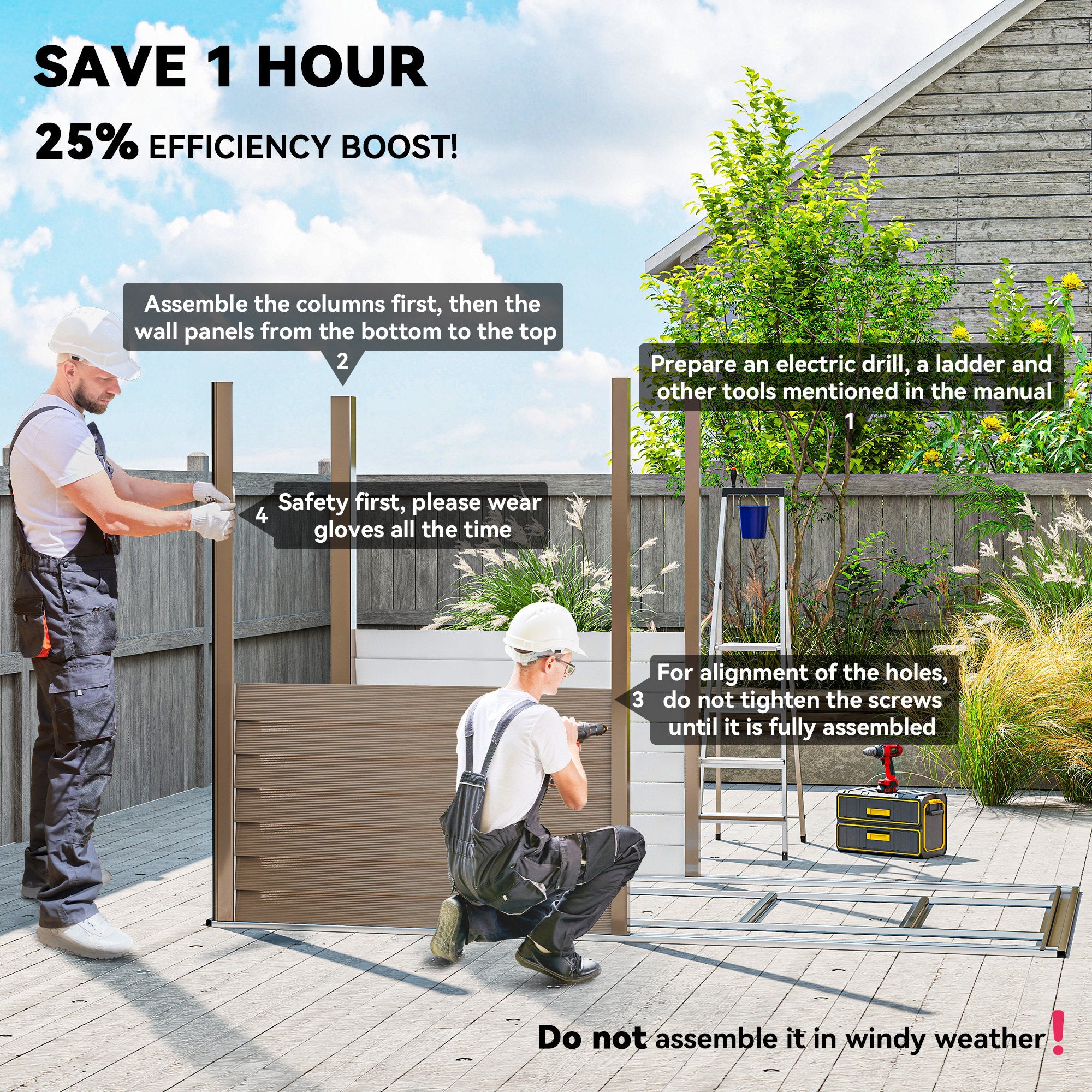 5 x 9ft Galvanised Metal Garden Shed with Foundation Kit, Outdoor Lean-to Shed, Tool Storage House for Garden, Brown