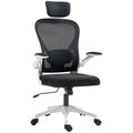 Ergonomic Executive Mesh High Back Office Chair with Flip-up Armrest, Adjustable Lumbar & Rotatable Headrest - Black