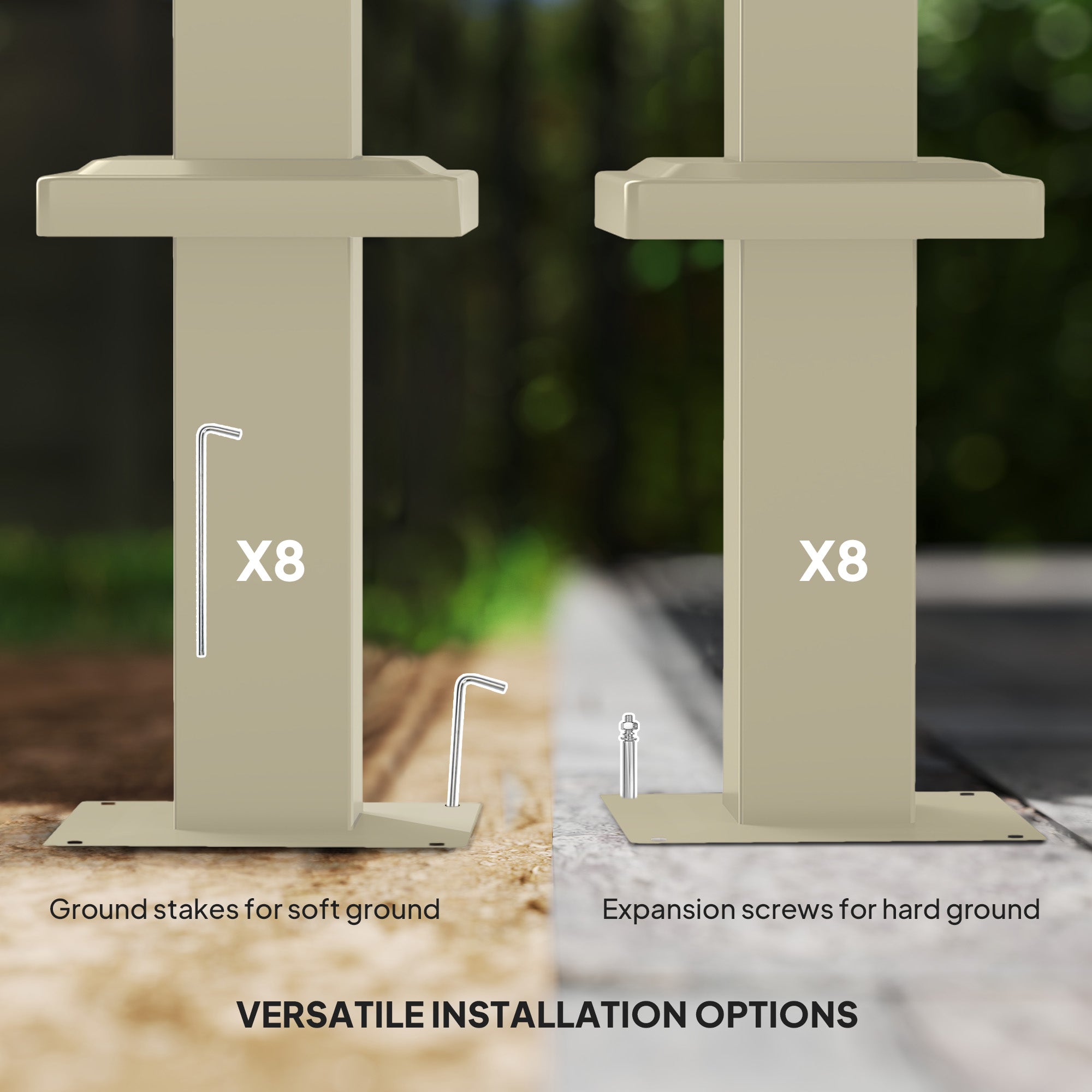 3 x 3 Metre Garden Pergola Kit with Retractable UPF30+ Canopy - Khaki