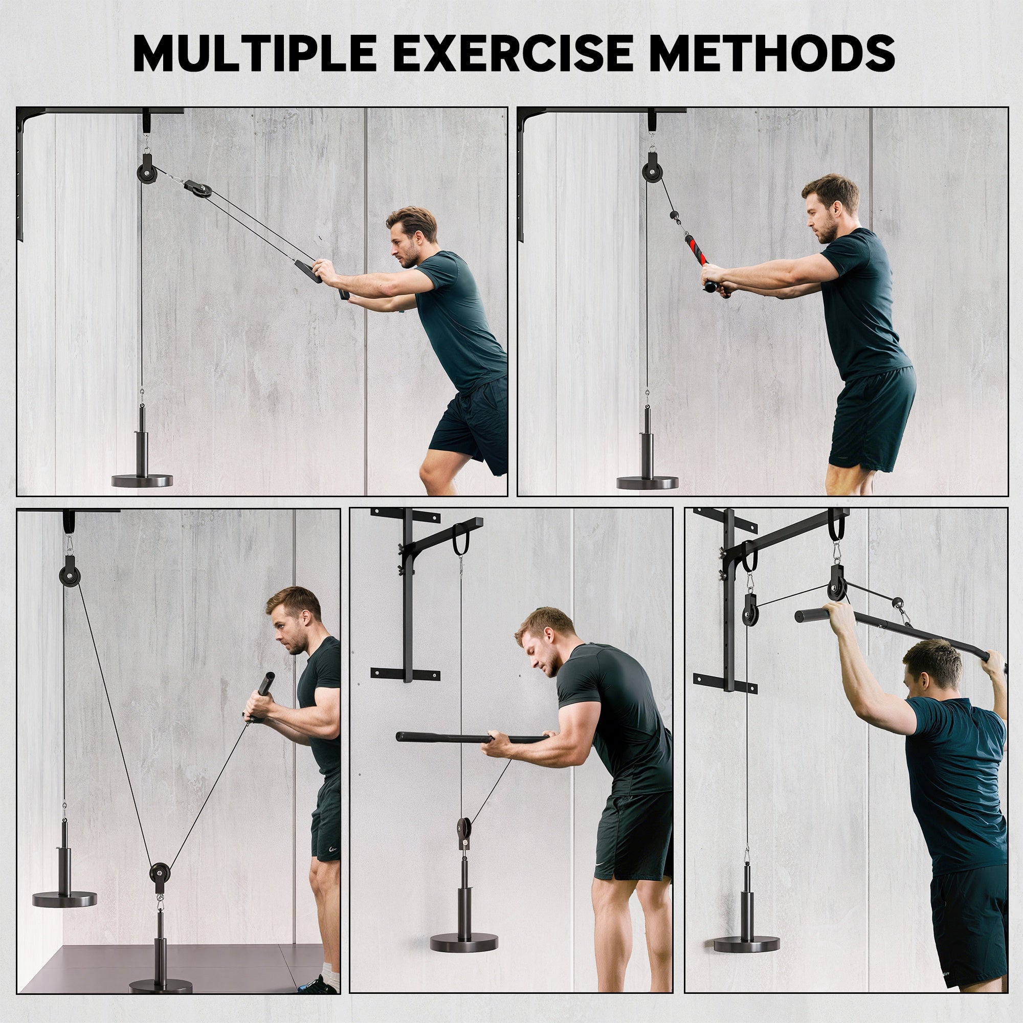 Weight Pulley System, Cable Pulley System for Home Gym, Cable Machine LAT Pull Down Attachment for Biceps Curl, Tricep, Arm Workouts