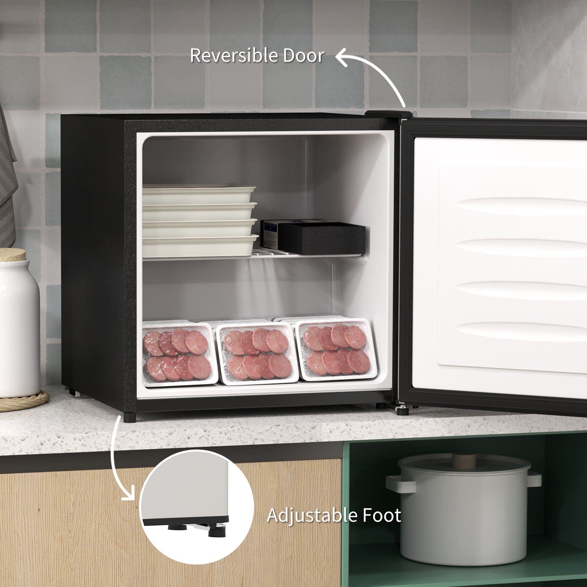 35L Mini Freezer, -24℃ to -14℃ Temperature - Silver Tone