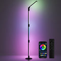 360° RGB Detachable Corner LED Floor Lamp with App & Remote, Music Sync, Timing - Dark Grey
