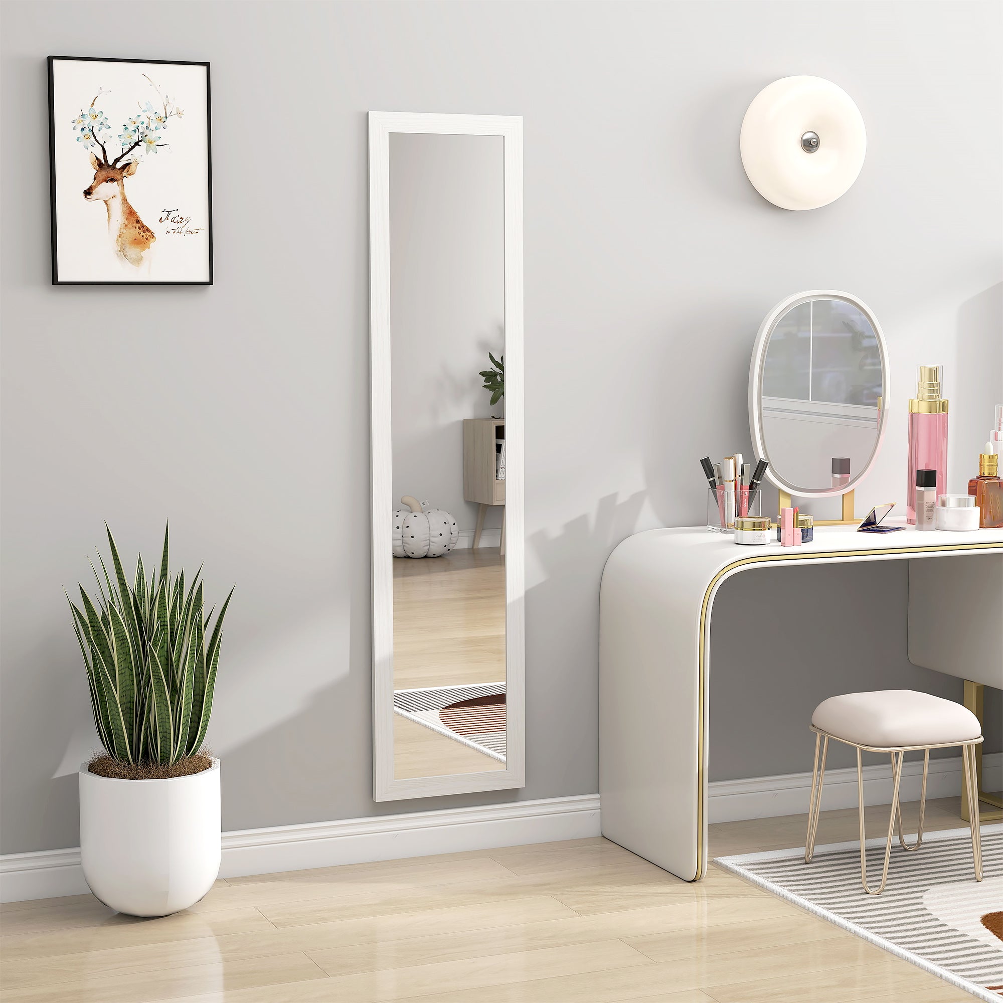 37 x 157 cm Full Length Mirror - White