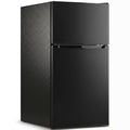 88L Under Counter Fridge Freezer, Small Refrigerator with 5-Setting, 3 Star Freezer Rating, Black