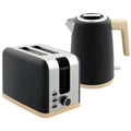 1.7L 3000W Fast Boil Kettle & 2-Slice Toaster Set with 7 Browning Levels, Defrost & Reheat - Black