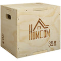 3-in-1 Wooden Plyo Box, Plyometric Jump Box with Handle Openings for Home Gym, 12