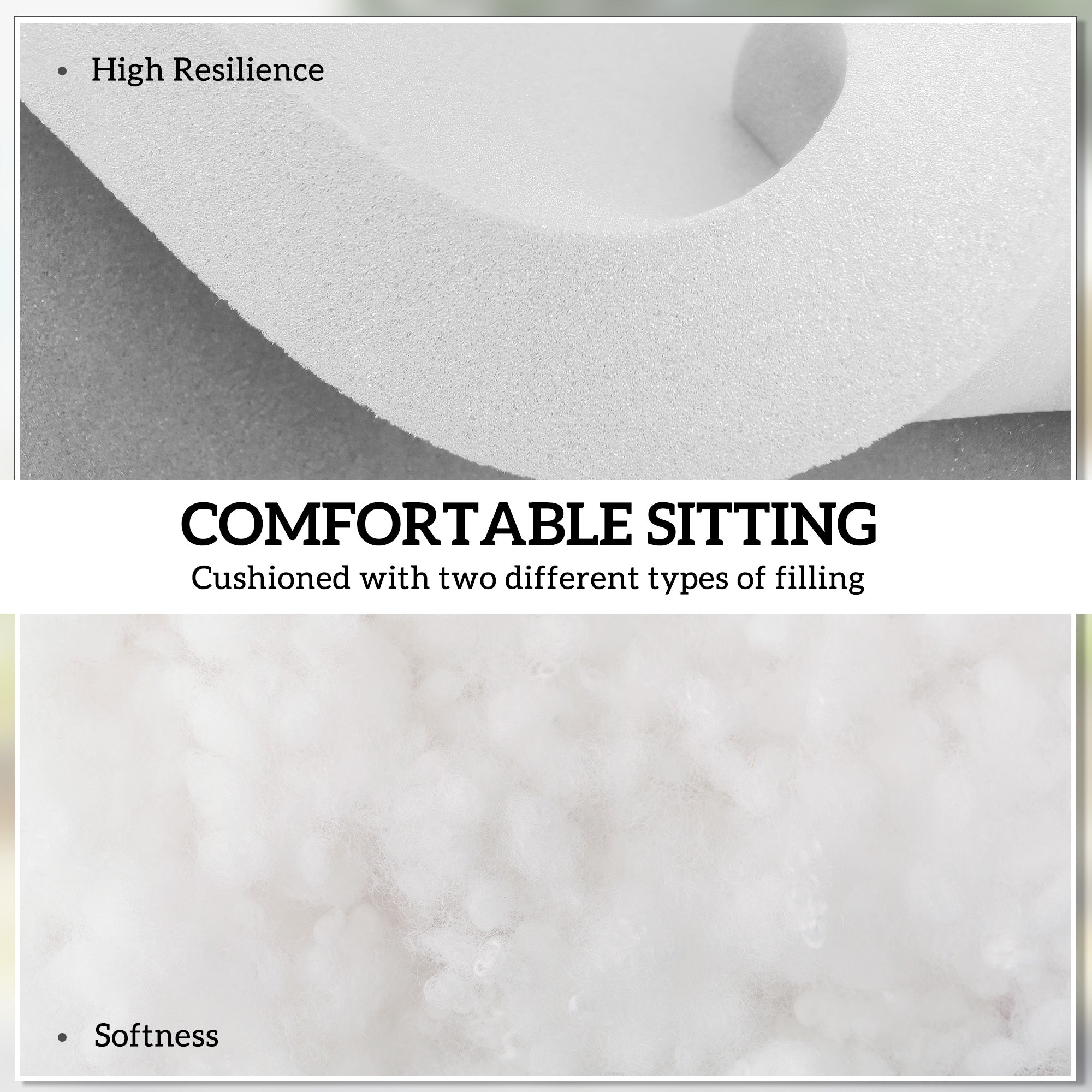 Set of 4 Garden Seat Cushion with Ties, 42 x 42cm Replacement Dining Chair Seat Pad, Light Grey