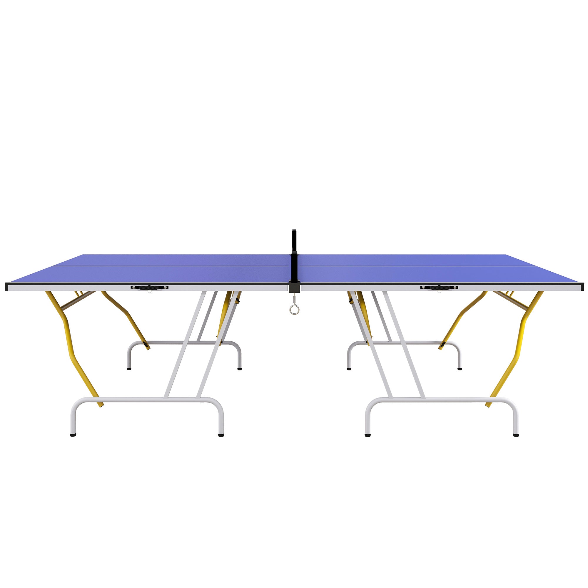 9FT Foldable Table Tennis Table, with Cover, Net, Paddles, Balls - Blue