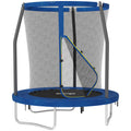 6ft Outdoor Trampoline with Safety Enclosure Net and Steel Frame - Blue and Black