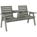 Convertible Fir Wood 2 to 3 Seater Outdoor Garden Bench - Grey