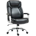 Ergonomic Heavy Duty Faux Leather Office Chair with Tilt & Adjustable Height, 227kg Capacity - Black