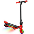 Kids Electric Scooter with Dual Brakes, Flashing Wheels & Lights, 12 KM/H, Ages 6-14 - Red