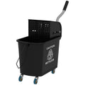 20L Mop Bucket with Wringer and Water Separation Panel on Wheels - Black