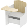 Kids Table and Chair Set, Children Desk and Chair with Storage Bins for Playing, Reading, Painting, for Ages 3-5, White