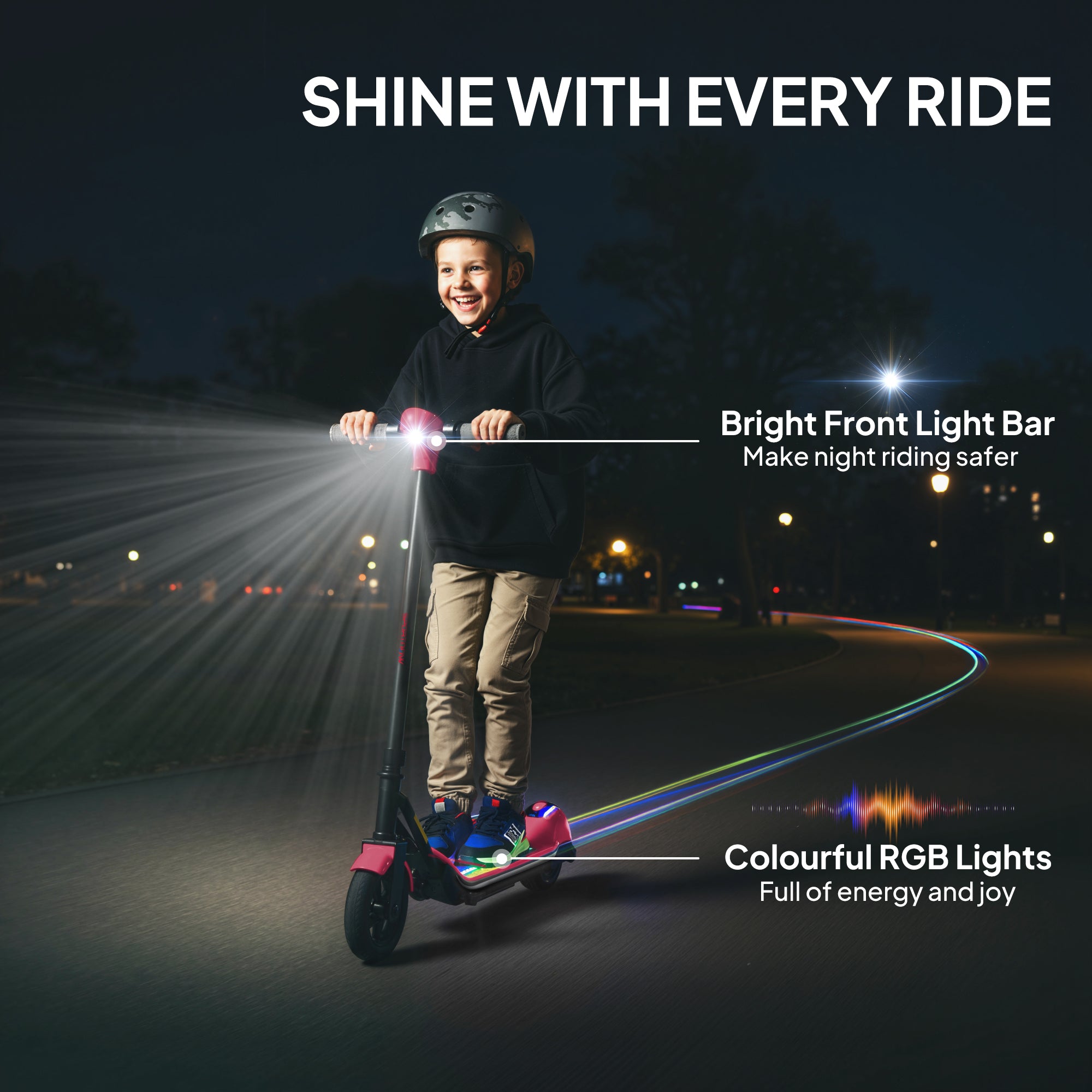 Electric Scooter for Kids, with LED Display, Pink