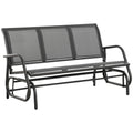 3-Seat Metal Frame Glider Rocking Chair for Garden Patio - Grey