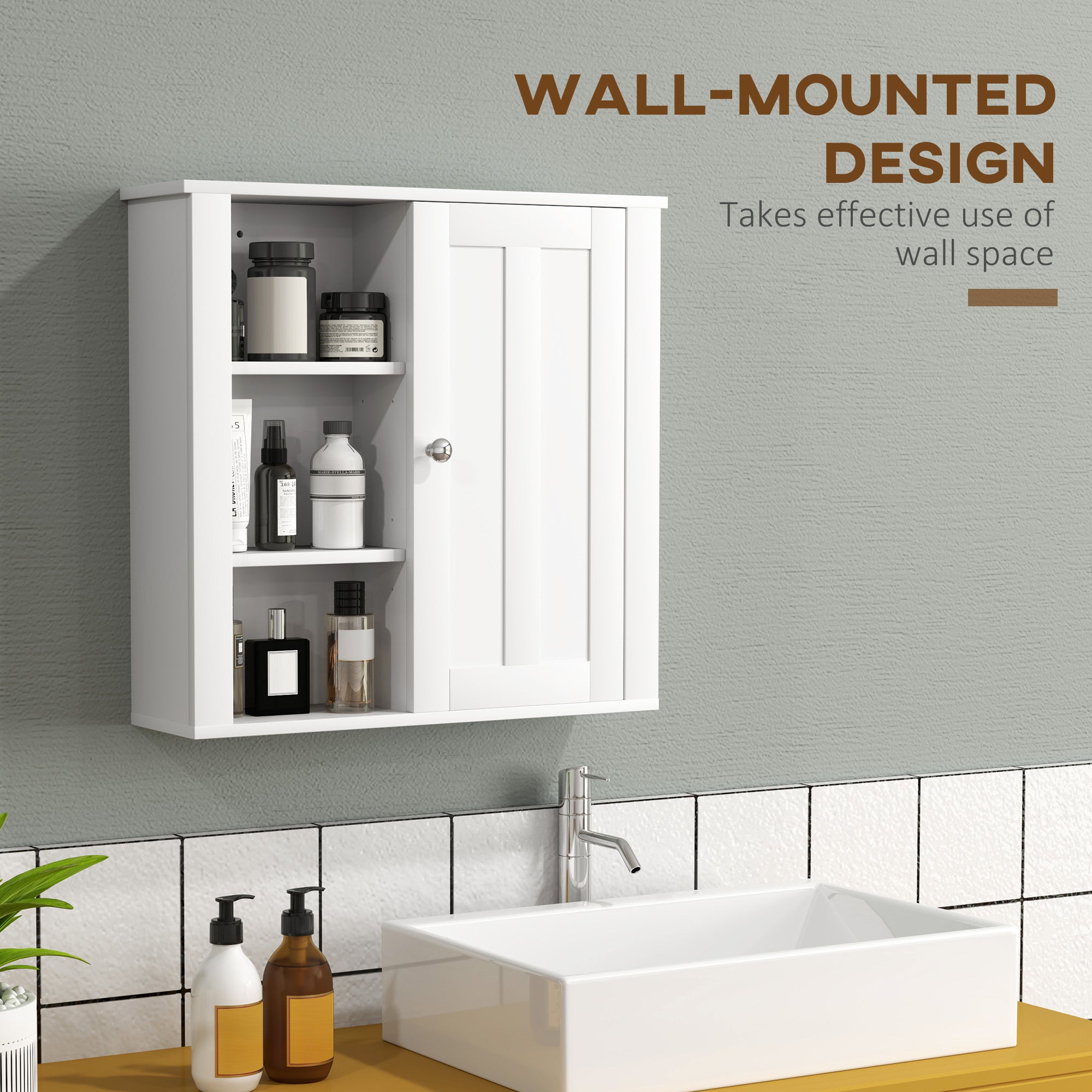 Clean and Simple Bathroom Storage Cabinet - White