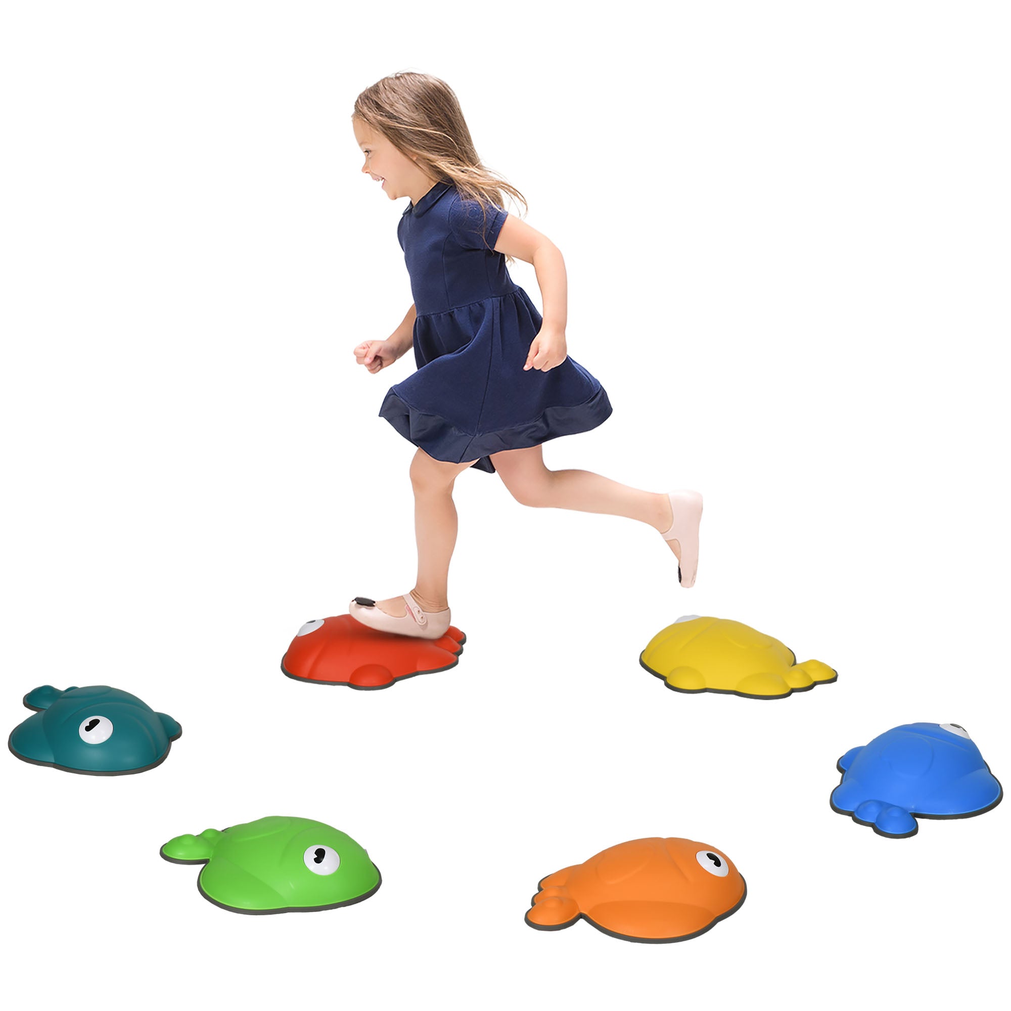 6 Pcs Balance Stepping Stones Kids for Sensory with Non-slip Edge, Stackable Outdoor Indoor Obstacle Course