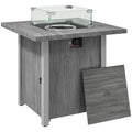 50,000 BTU Gas Fire Pit Table, with Cover - Dark Grey