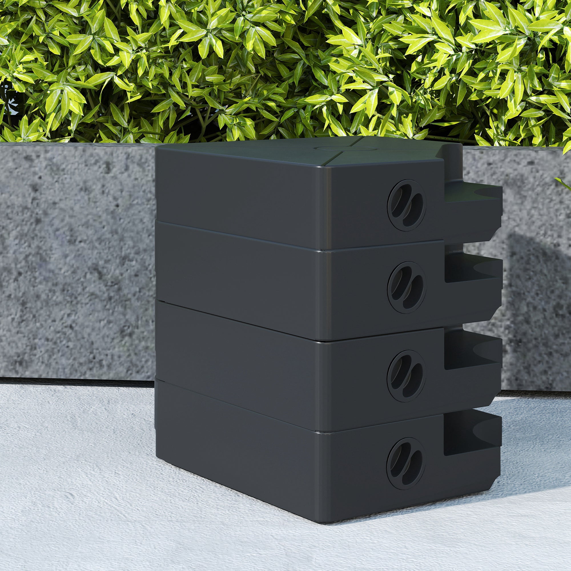 Umbrella Weights for Cantilever Parasols, Set of 4 Heavy Duty Parasol Base Weights, 64kg Sand or 55kg Water Filled, Black