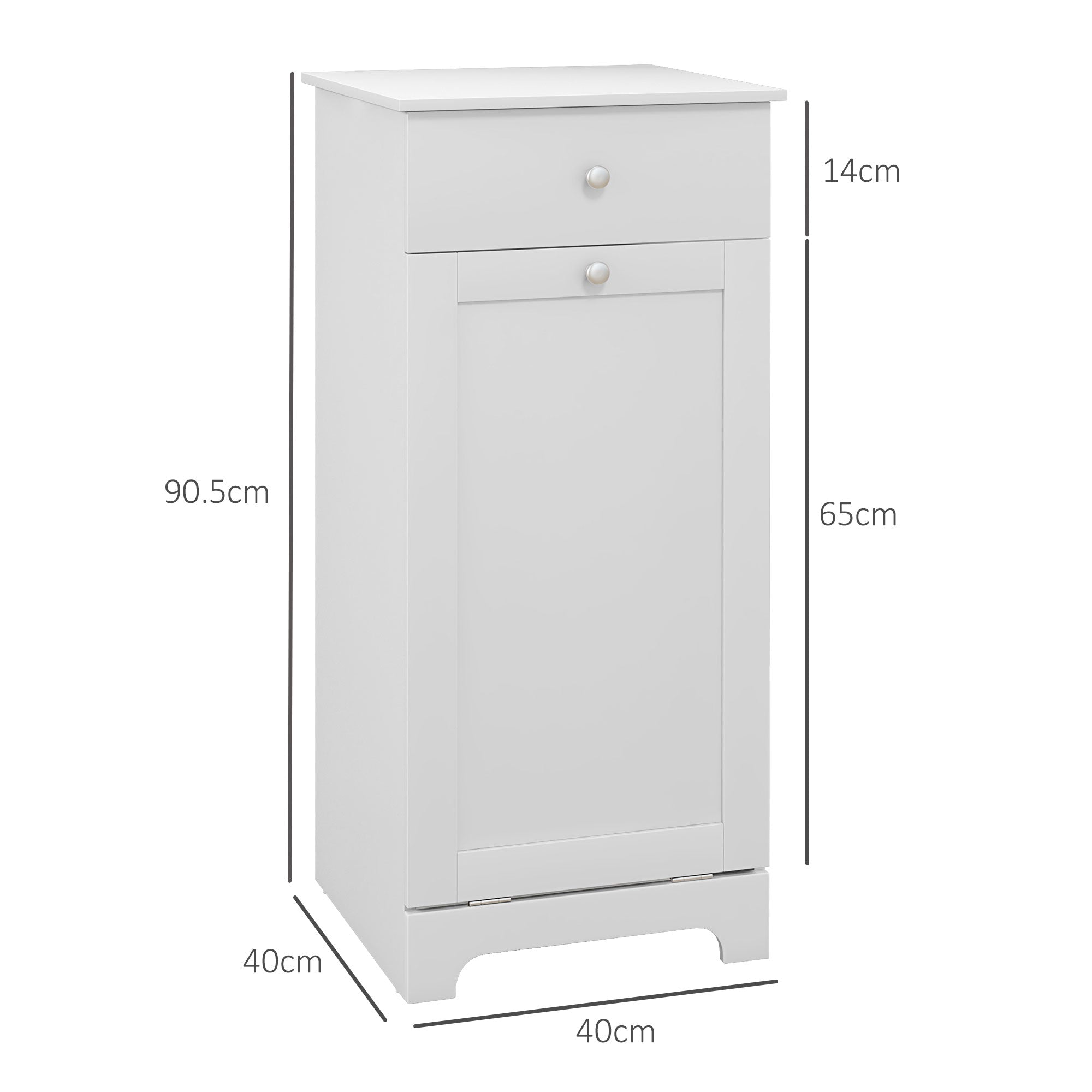 Single Hamper Laundry Storage Cabinet - White