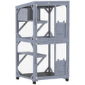 Movable Outdoor Catio with Resting Box, 3 Jumping Platforms, Waterproof Asphalt Roof for Outdoor Indoor