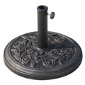 9kg Round Resin Garden Parasol Base for 38mm & 48mm Umbrella Poles - Bronze Tone