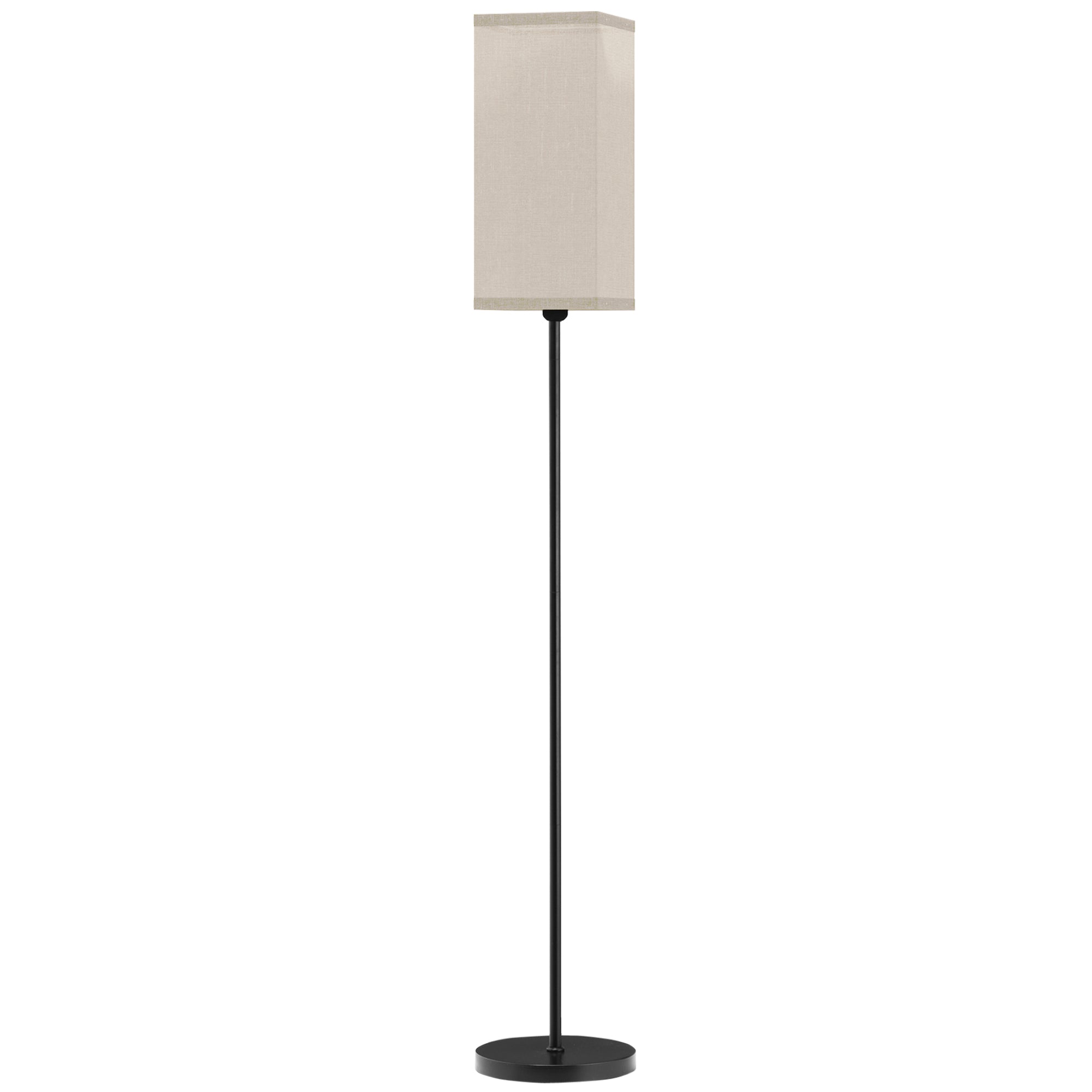 Floor Lamp, Modern Standing Lamp with Linen Shade, Tall Lamps for Living Room, Bedroom, with Foot Switch, Bulb not Included, Black