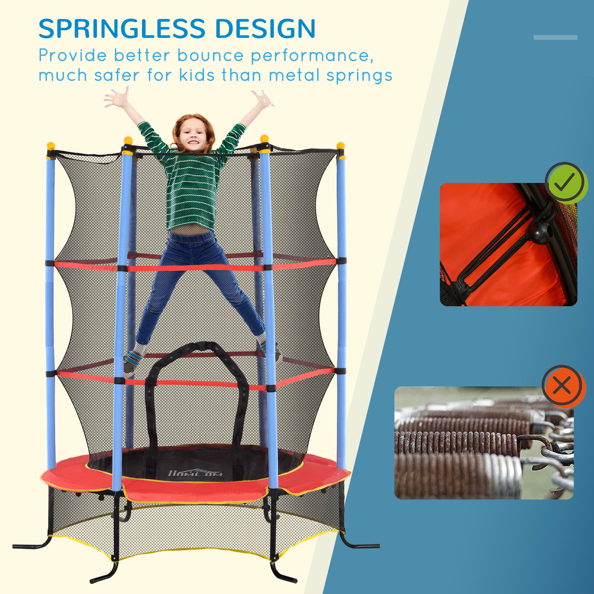 Kids Trampoline, with Safety Net, for Ages 3-10 Years