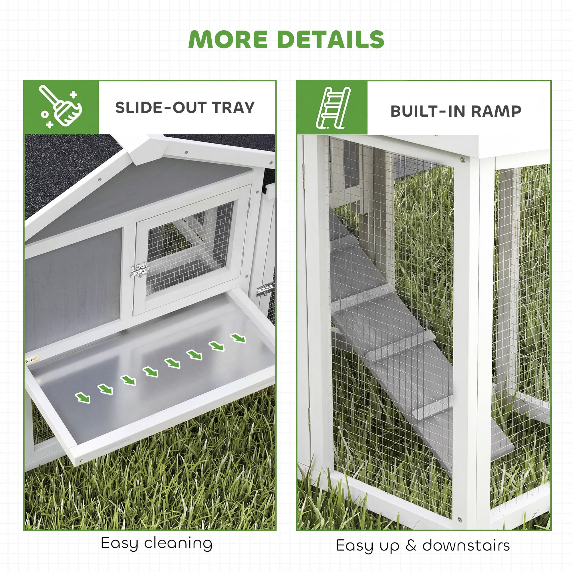 Large Chicken Coop, Wooden Outdoor Chicken Cage Poultry Hen House with Nesting Box
