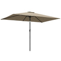 Garden Parasol, Parasol Umbrella with Crank Handle, Tilt Function, Polyester Canopy, Khaki