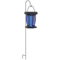 2-in-1 Electric Fly Zapper with UVA Light, Hanging Garden Lantern, Solar and USB-DC Rechargeable Insect Mosquito Bug Zapper, Fly Killer for Indoor and Outdoor Use, Black