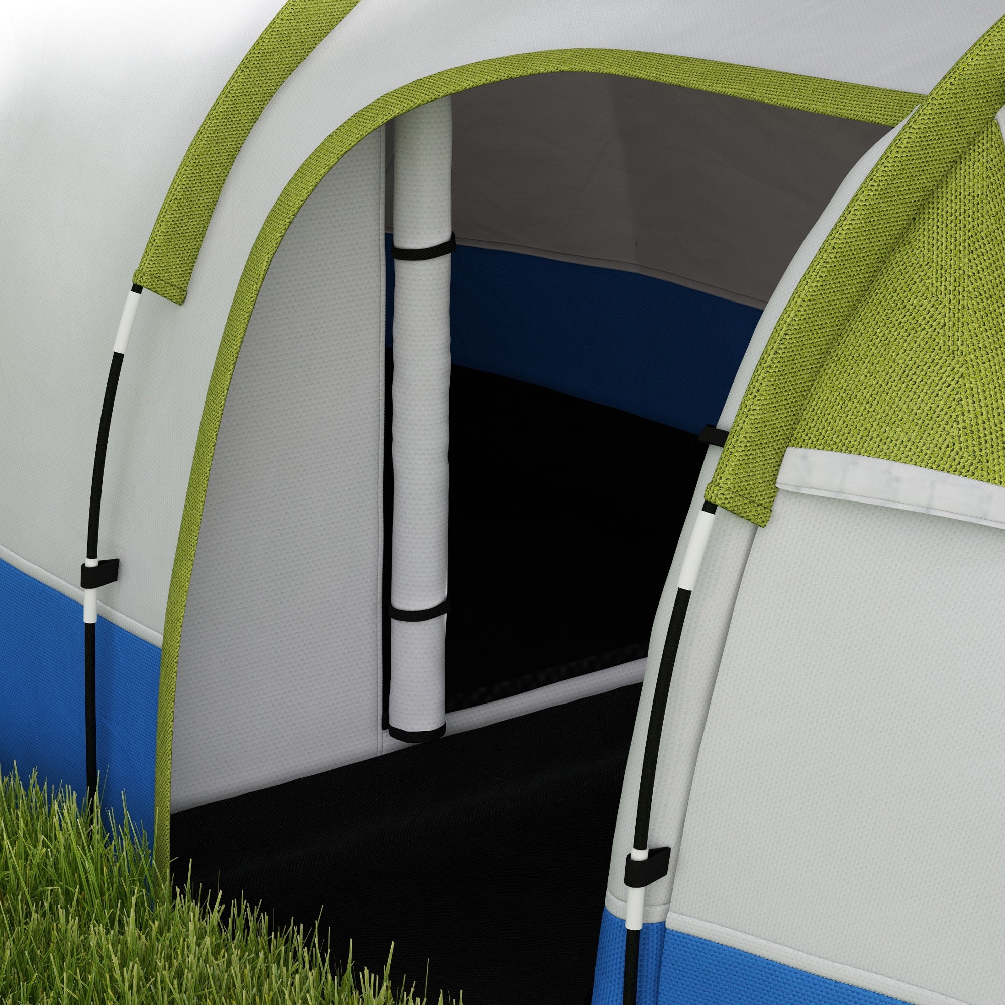 Two-Room Family Camping Tent with Porch - Green