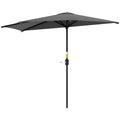 3 Metre Half Parasol with Metal Frame and Crank Handle - Dark Grey