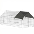 Rabbit Run with Protective Cover for Small Animals, Chickens, Guinea Pigs, Tortoises, 180 x 75 x 75 cm, Black