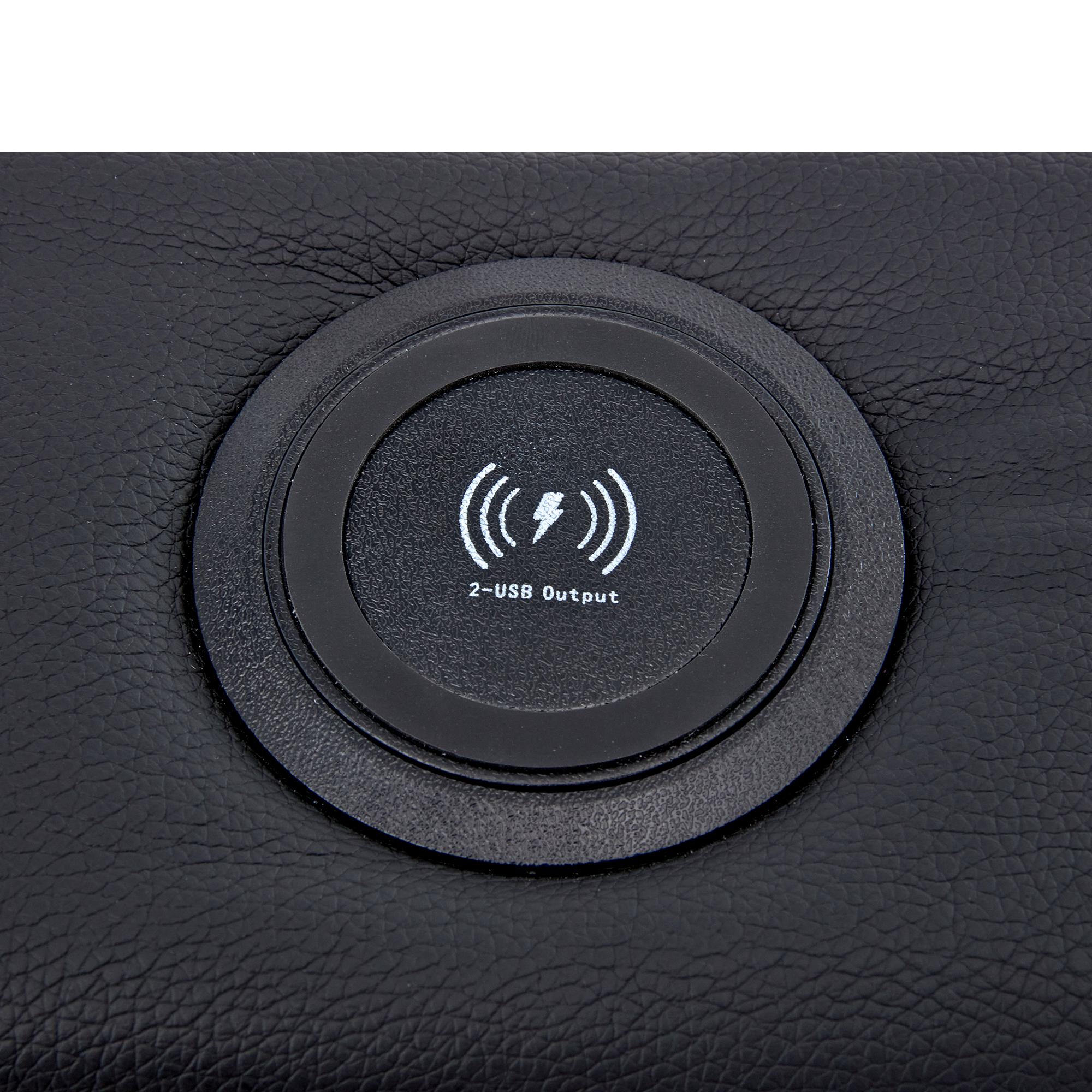 King Size LED Upholstered Bed with USB Charging and Storage - Black