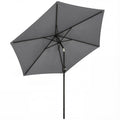2.6 m Garden Parasol Umbrella with Aluminium Pole, Outdoor Patio Umbrella with Tilt and Crank, Vent, Grey