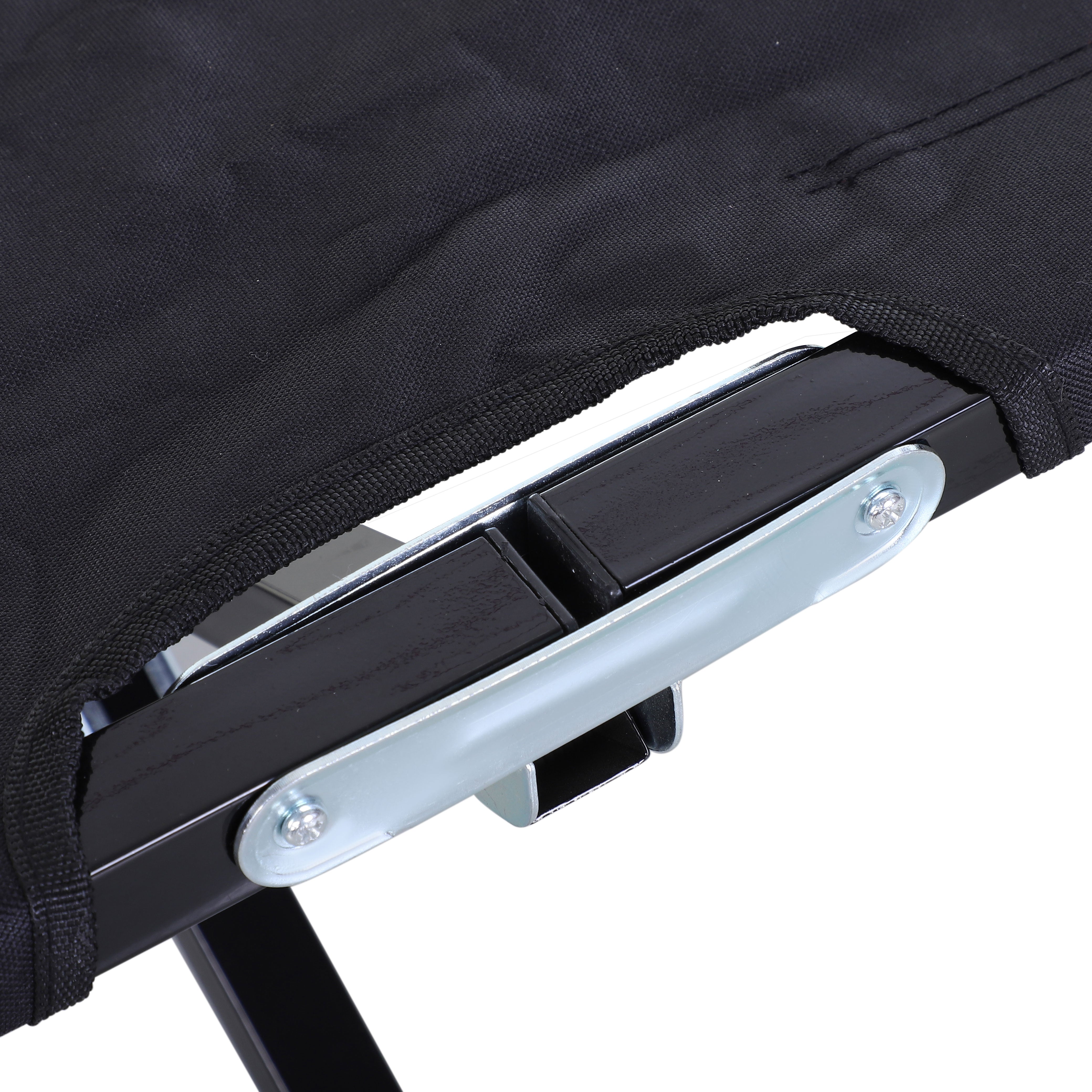 Lightweight Double Camping Cot Bed for Ultimate Comfort - Black