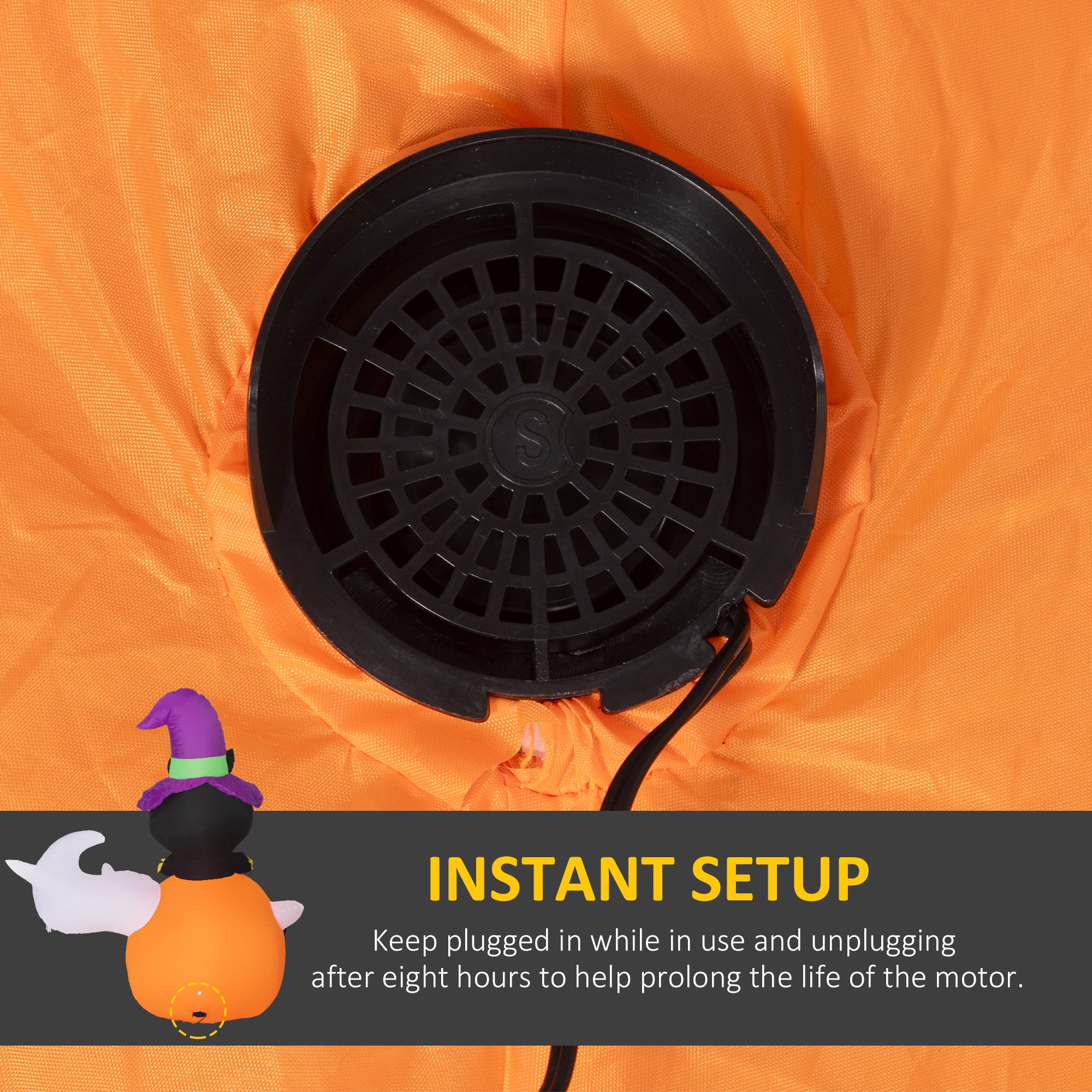 4.9FT Light-Up Pumpkin, Cat and Ghost Halloween Inflatable