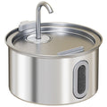 2.5L Stainless Steel Cat Water Fountain for Drinking with Ultra-Silent Pump, Water-Level Window, 7 Filters