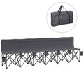 6 Seater Folding Camping Chair with Carry Bag for Outdoor Use - Charcoal Grey