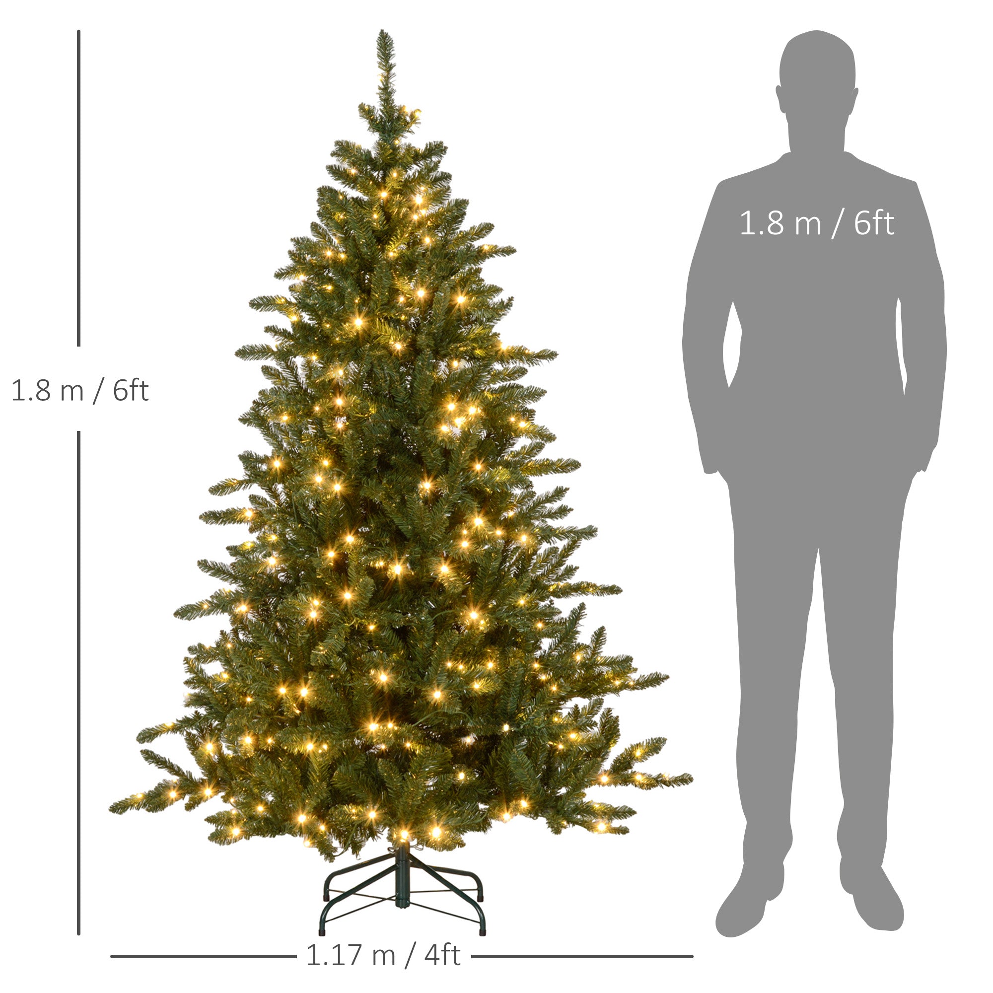 6ft White Light Artificial Christmas Tree