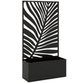 Metal Garden Bed for Garden with Trellis, Wall Mounted or Freestanding Raised Planter with Privacy Screen