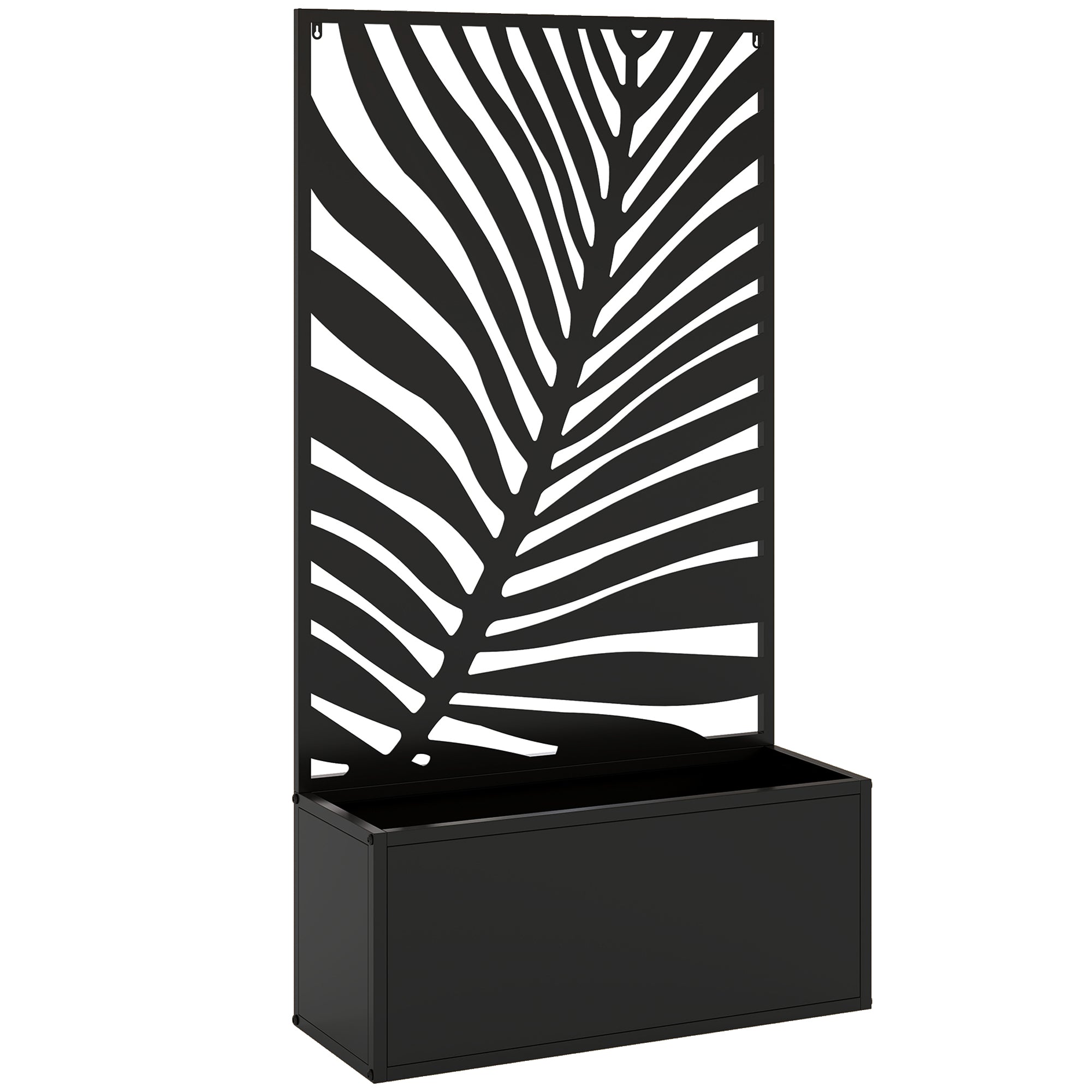 Metal Garden Bed for Garden with Trellis, Wall Mounted or Freestanding Raised Planter with Privacy Screen