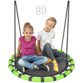 100 cm Diameter Kid Nest Swing Seat with Height Adjustable Ropes for Indoor and Outdoor Use - Black