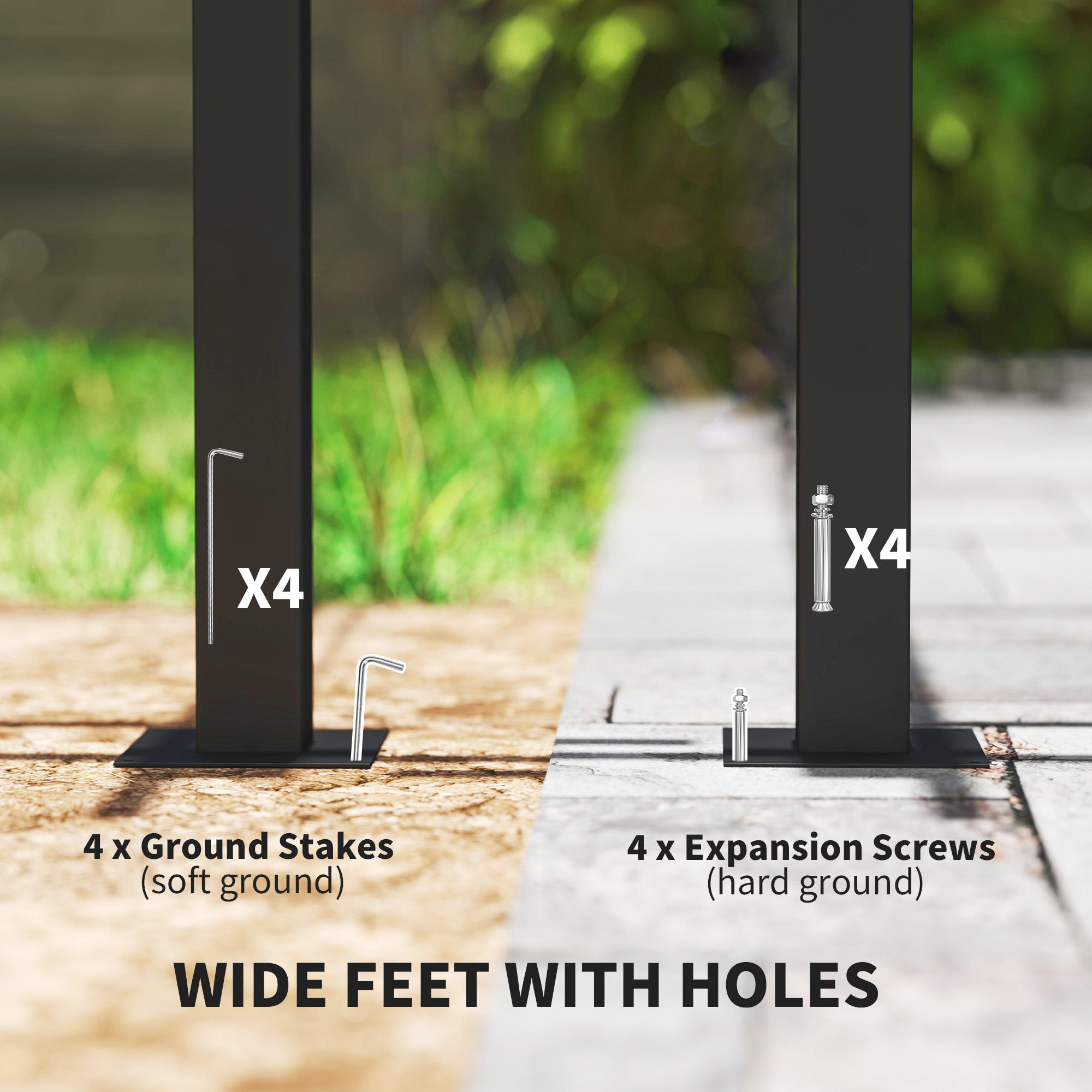 3 x 4m Steel Pergola with Retractable Canopy - Khaki